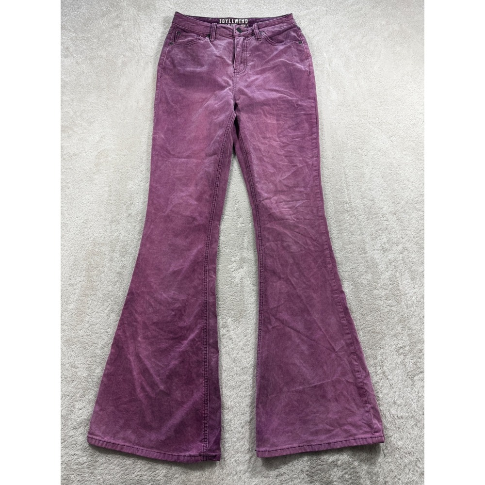 Idyllwind Womens Flare Corduroy Purple Pants 4W x 34L Meas: 26x32.5